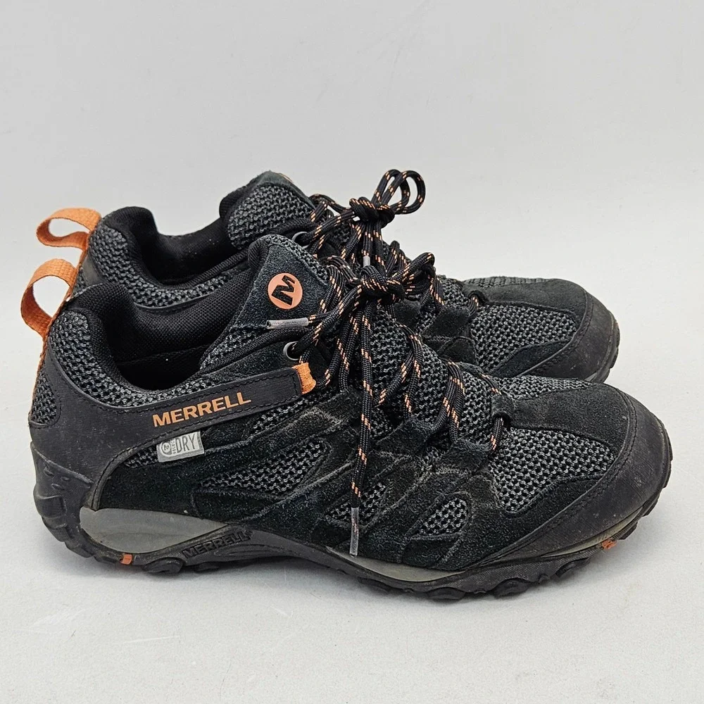 Merrell Mens Alverstone Waterproof Hiking Shoes Black Orange J84277 Size 8